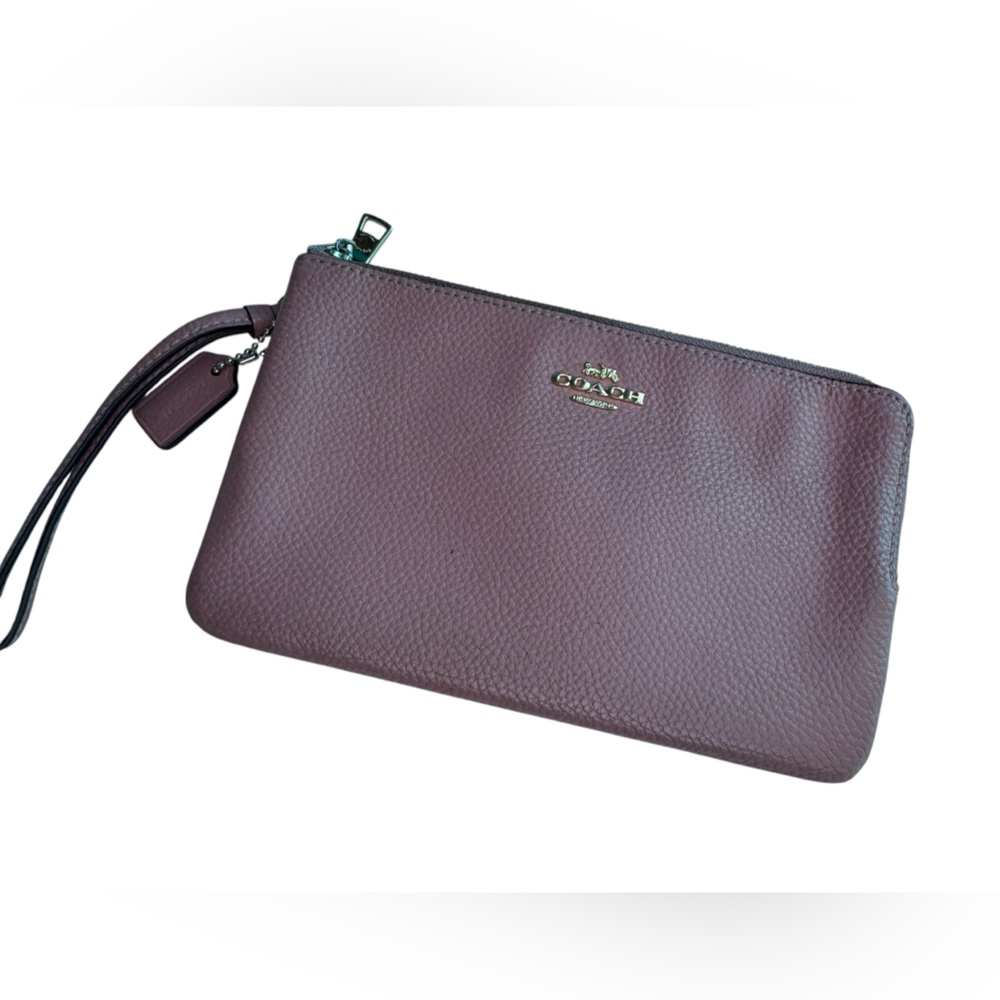 Coach pink pebbled Leather Wristlet wallet